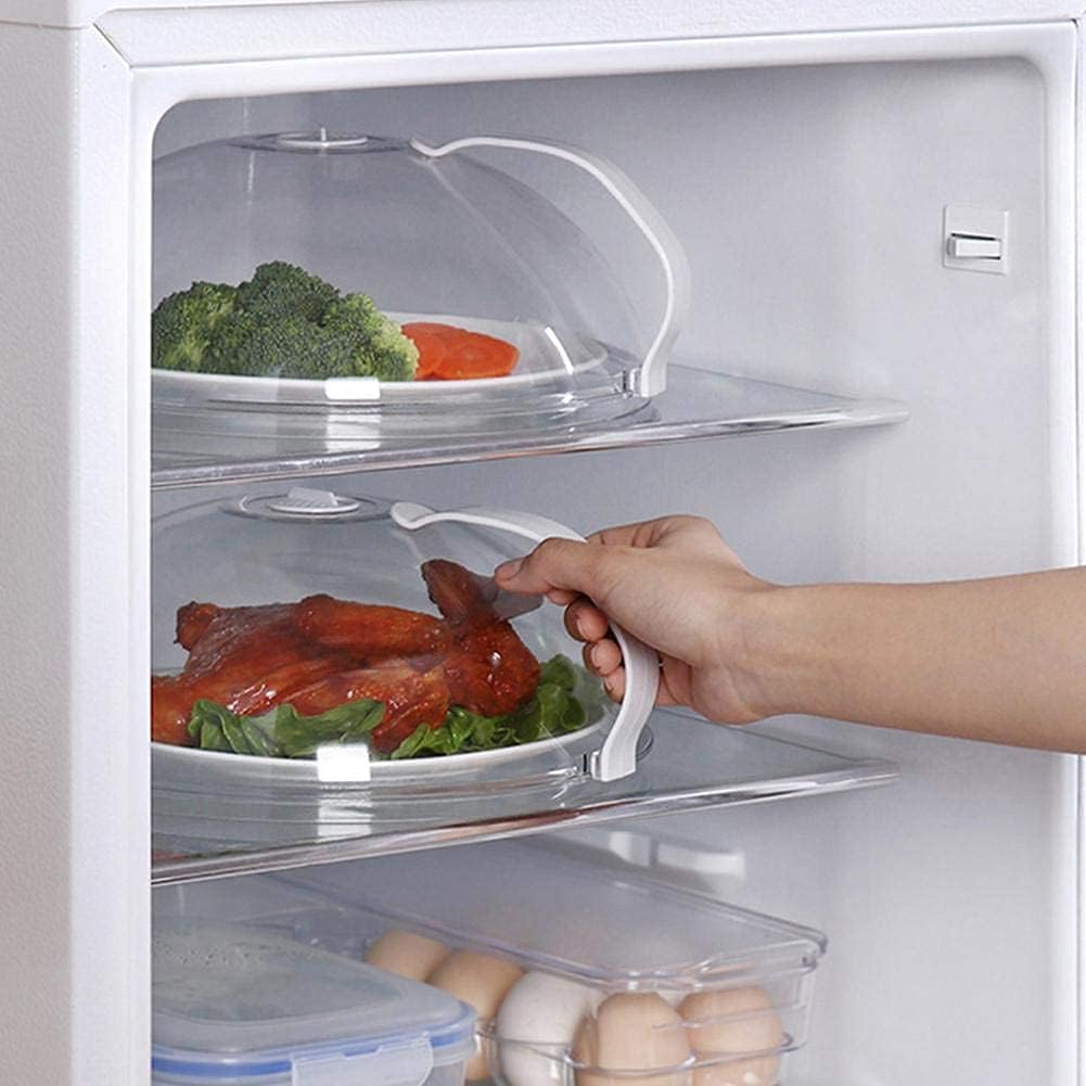 NWT ~ Set/2 Microwave Transparent Splatter Plate Cover w/ Handle & Steam Vent