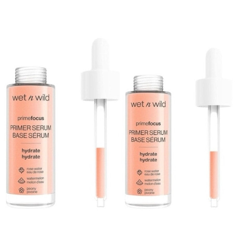 BRAND NEW ~ Set/ 2 Bottles Wet n Wild Prime Focus Primer Hydrating Dry Skin Makeup Serum for Face