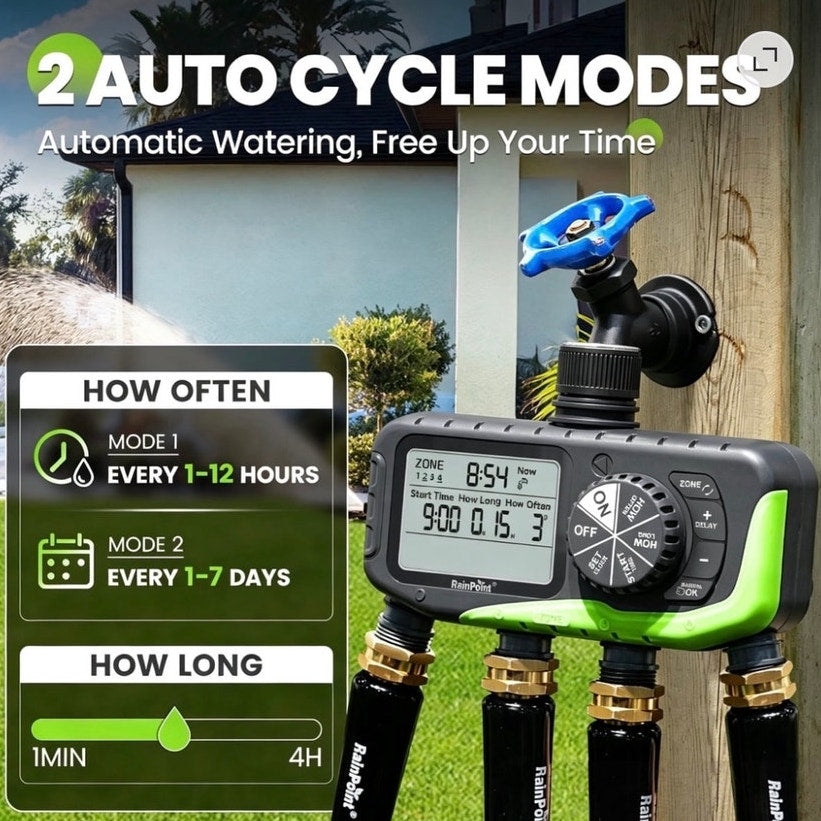 BRAND NEW ~ 4 Outlets Garden Hose Water Timer Programmable Watering Sprinkler