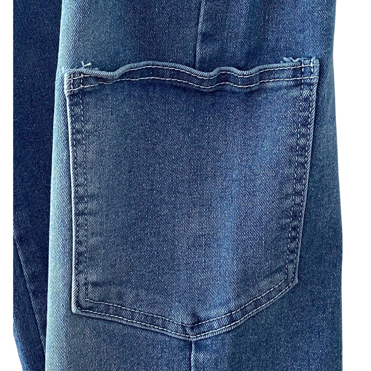 NWT ~ Women's Wide Leg Carpenter Pockets Denim Blue Jeans ~ Size XL