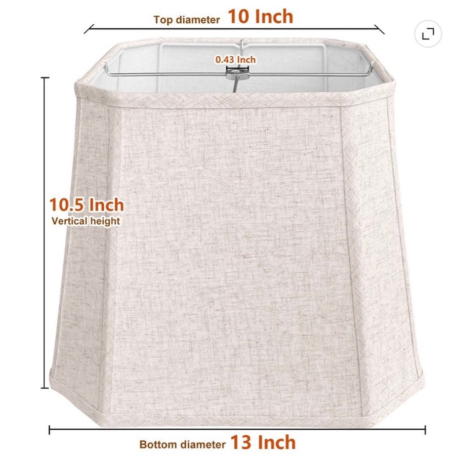 BRAND NEW ~ Square Beige Linen Lamp Shade Spider Replacement Lampshade