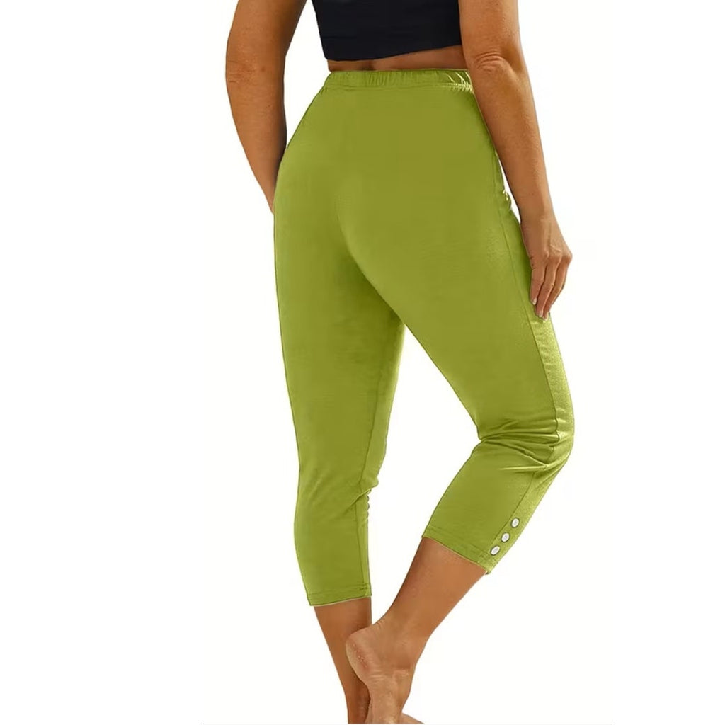 NWT ~ Set/4 Summer Bright Capri Pants Pink Lime White Black ~ Women's MEDIUM