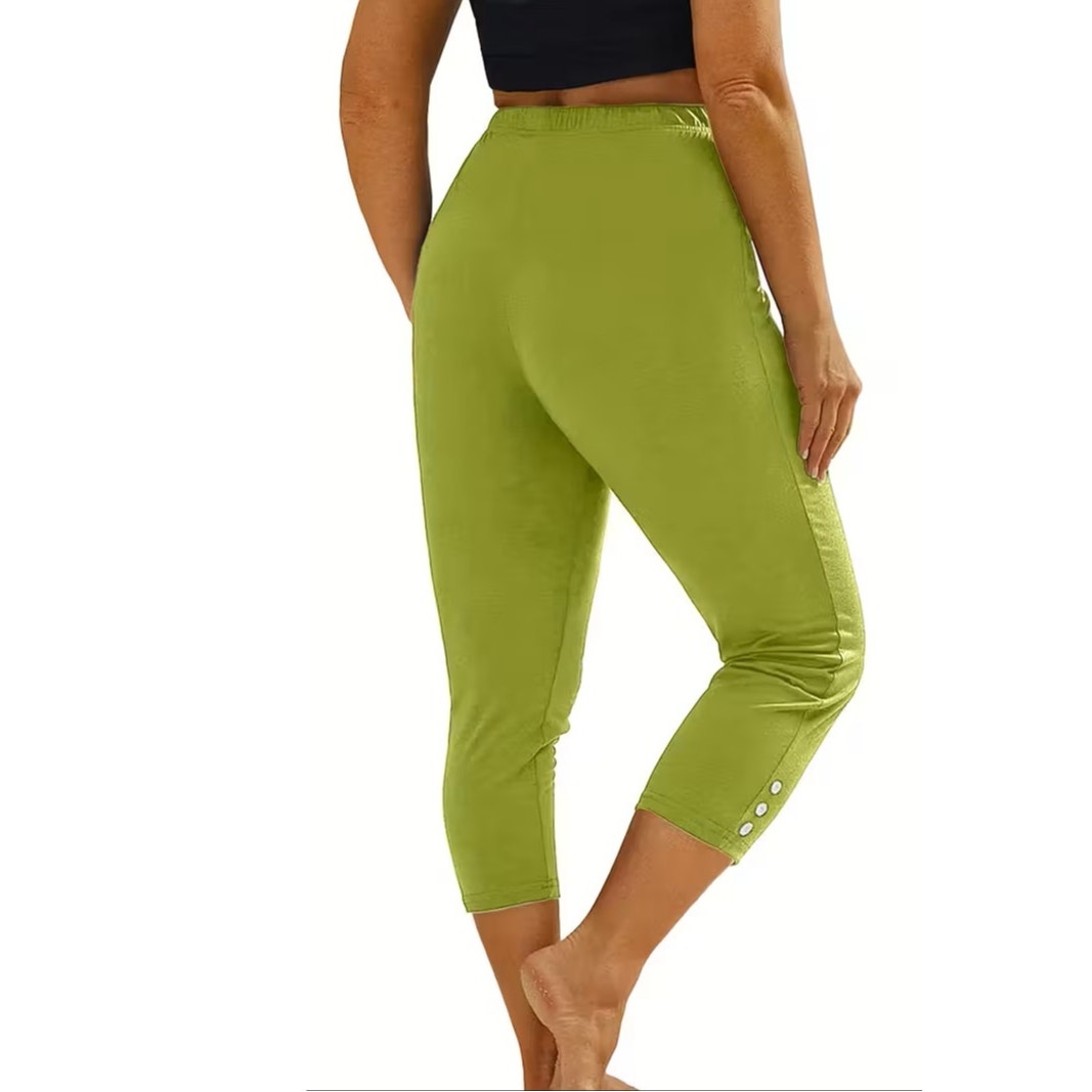 NWT ~ Set/4 Summer Bright Capri Pants Pink Lime White Black ~ Women's MEDIUM