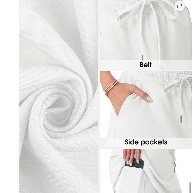 NWT ~ Women's White Mini Skirt Golf Tennis Skort Inner Shorts with Pockets ~ MED