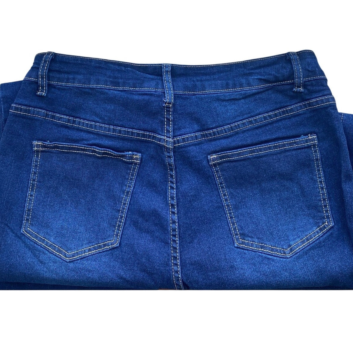 NWT ~ Women's Button Fly Boho Denim Blue Jeans ~ Size 0X