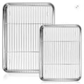 BRAND NEW ~ Set/4 Stainless Steel Baking Sheet Pans & Cooling Racks ~ 16" & 12"