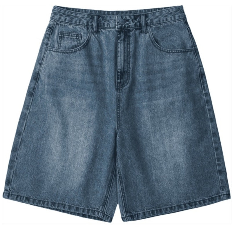 NWT ~ Men's Dark Blue Baggy Loose Fit Wide Leg Y2K Casual Denim Shorts ~ 36