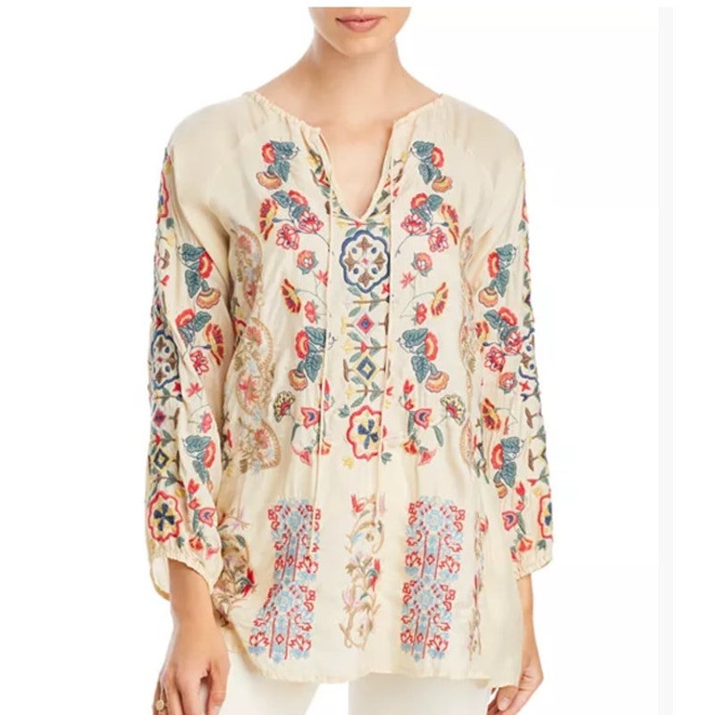 NWT ~ JOHNNY WAS Akira Embroidered Boho Biya Bohemian Blouse ~ Plus Size XXL