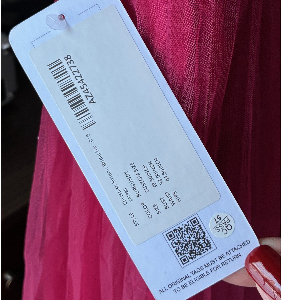 NWT ~ CHRISTIAN SIRIANO BRIDAL ~ AZAZIE 1015 Gorgeous Burgundy Bridesmaid Gown
