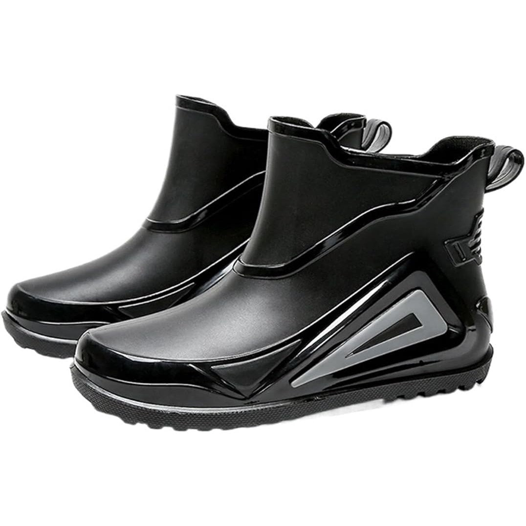 BRAND NEW ~ Women's Black & Gray Outdoor Waterproof Non Slip Rain Boots ~ 11