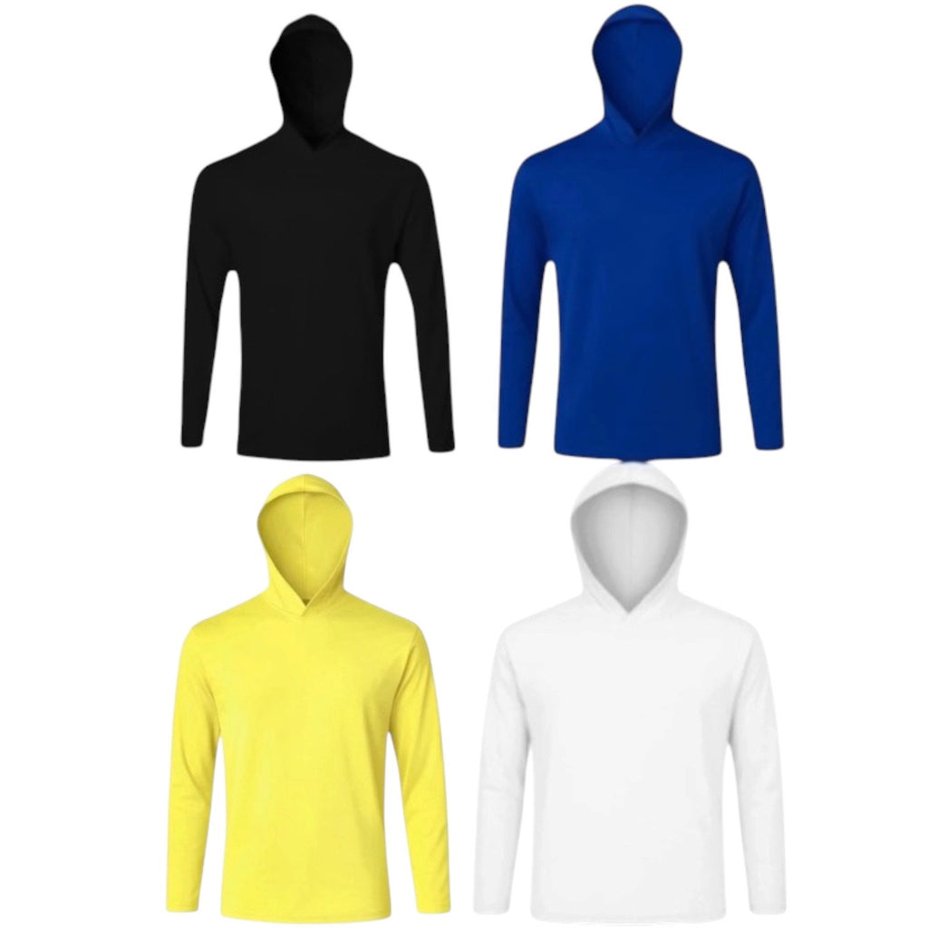 BRAND NEW ~ 4 Men's Blue White Black Yellow Lightweight Activewear Hoodies ~ 2X