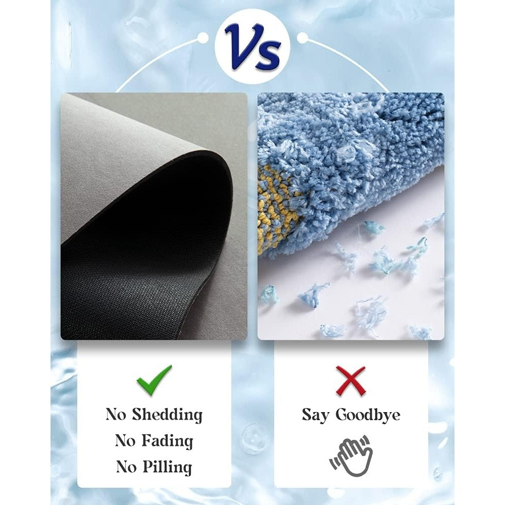 BRAND NEW ~ Gray Faux Suede Rubber Backed Non Slip Absorbent Bath Mat Rug ~ 20" x 32"