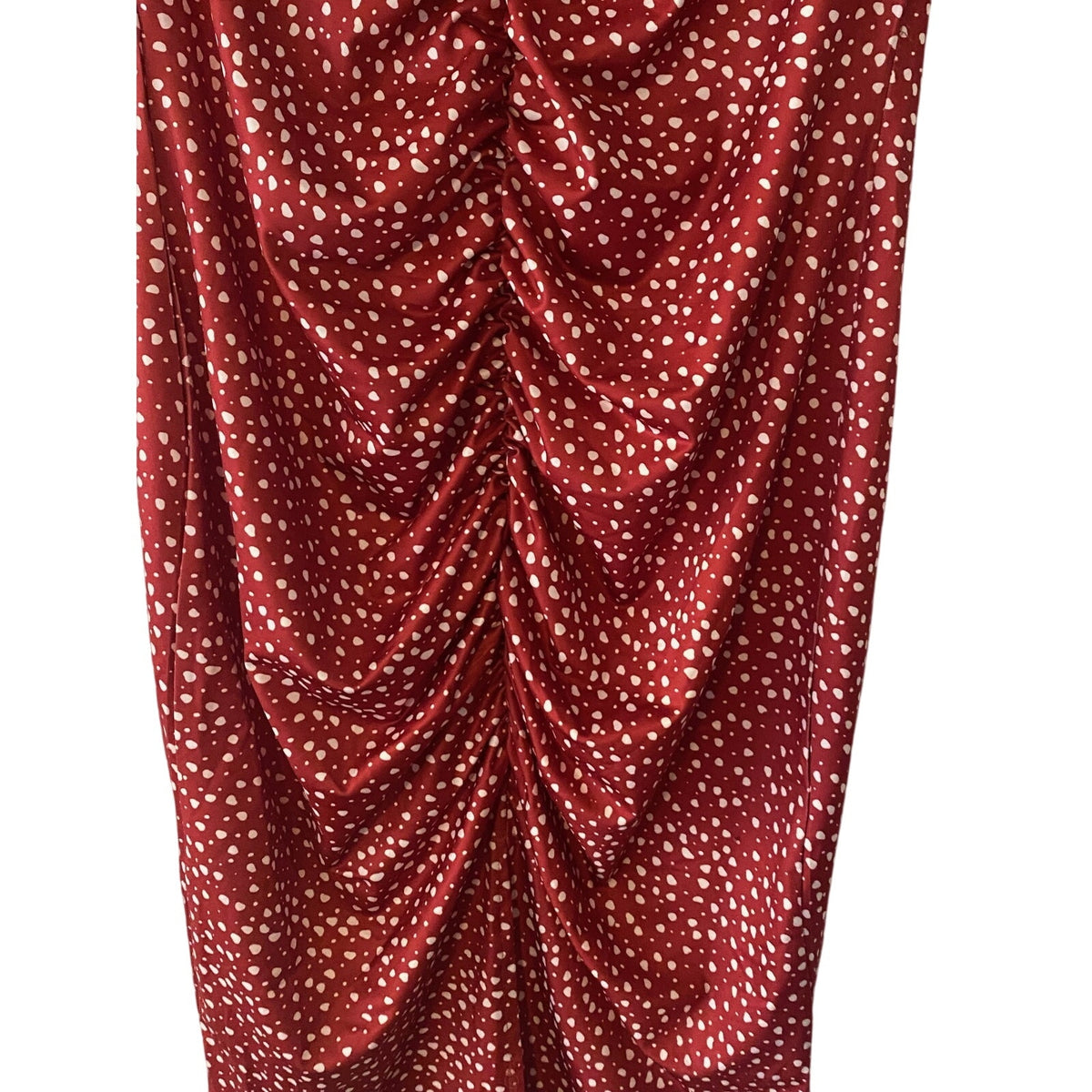 NWT ~ Red & White Ruched Front Dress ~ Open Drape Sleeveless Sleeves ~ Plus XXL