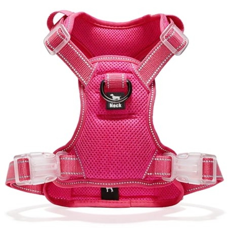 BRAND NEW ~ Pink No Pull Reflective Adjustable Dog Harness Vest & Handle MEDIUM