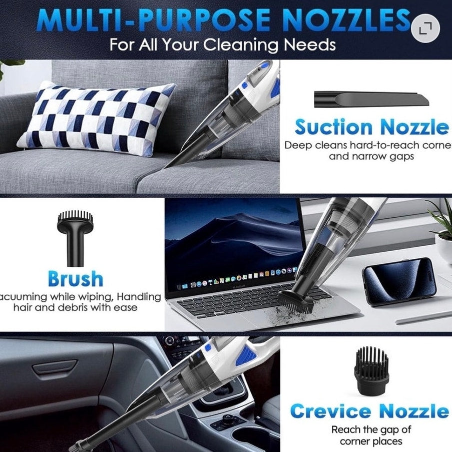 BRAND NEW Portable Rechargeable Handheld Cordless 28000PA Strong Suction Vacuum