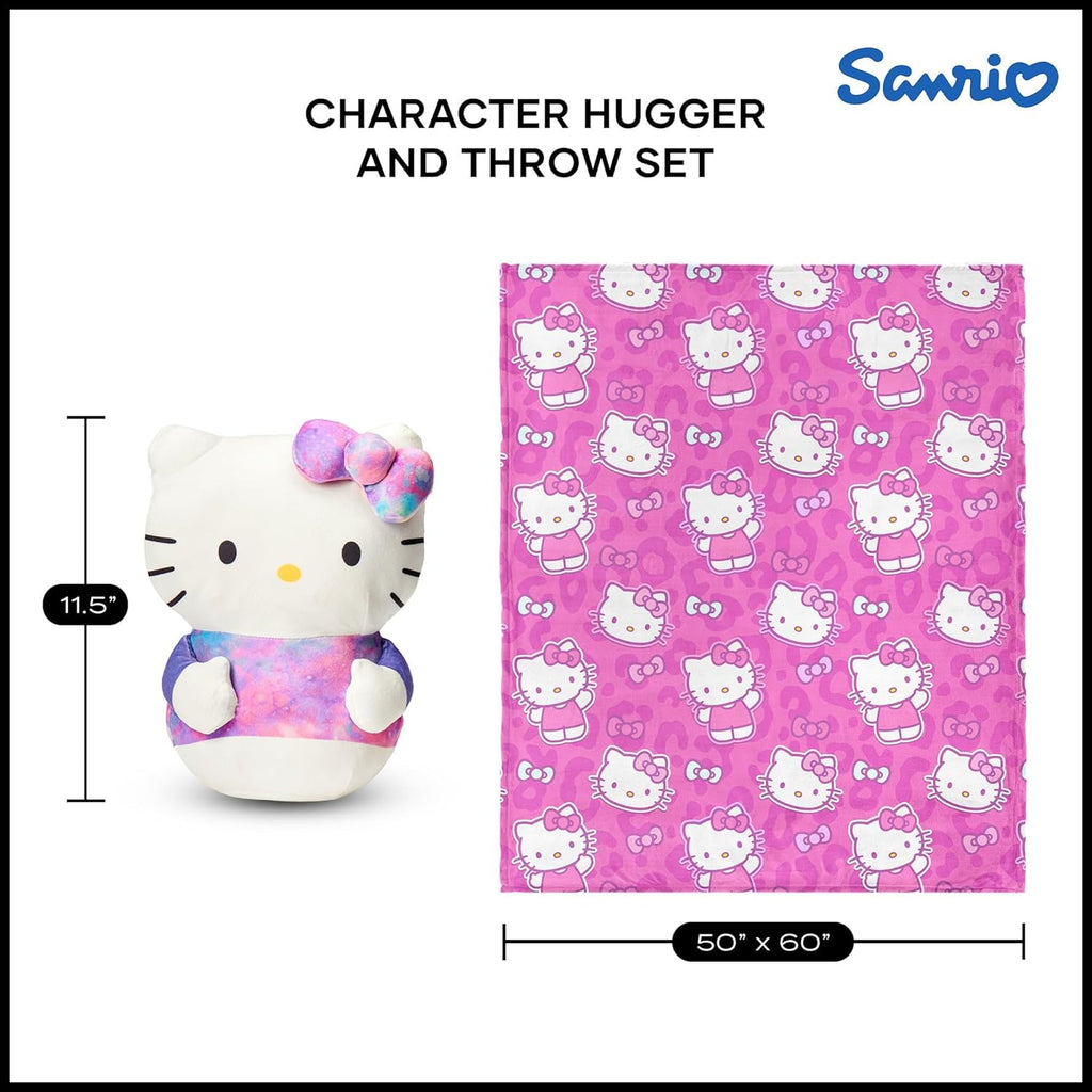 BRAND NEW ~ Sanrio Pink Hello Kitty Fuzzy Throw Blanket & Large Stuffed Hugger