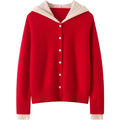 NWT ~ Red & White Double Cardigan Sweater Hoodie ~ Women's Size MEDIUM
