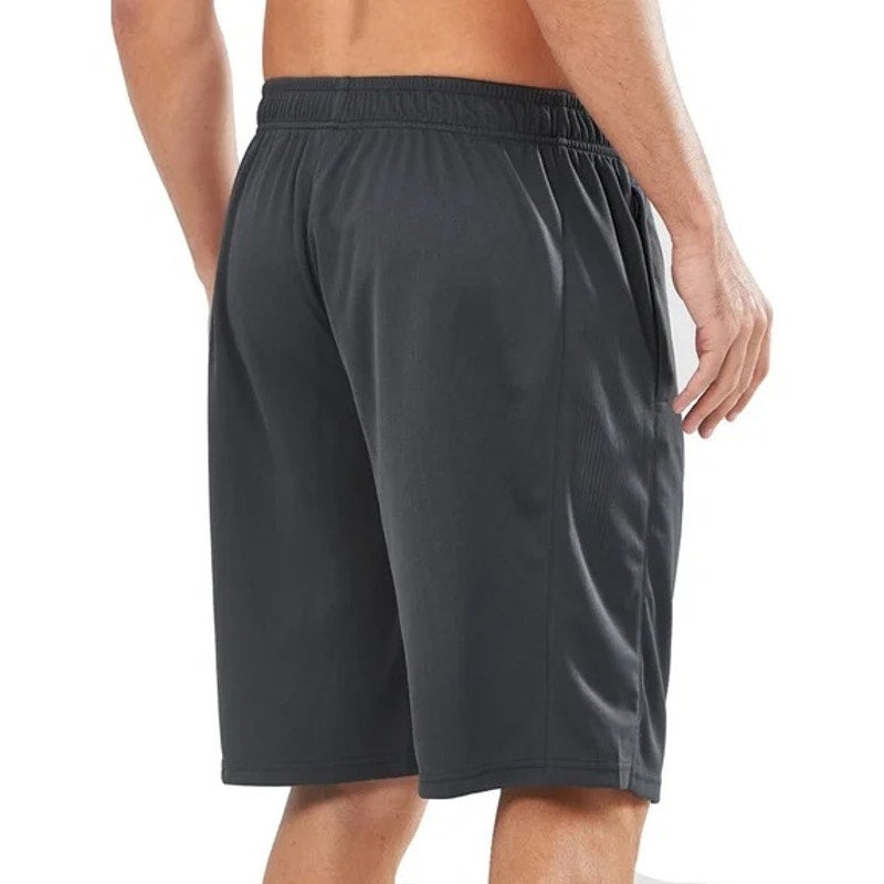 NWT ~ Men's Dark Gray 10" Athletic Mesh Basketball Gym Shorts Zipper Pockets ~ L