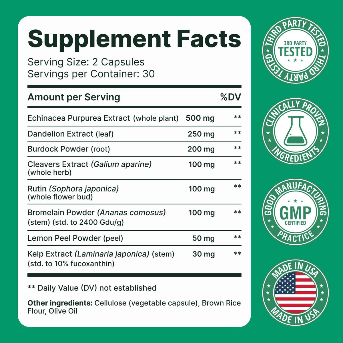 BRAND NEW ~ NWT ~ Lymphatic Drainage Supplement Reduces Bloating ~ 60 Capsules
