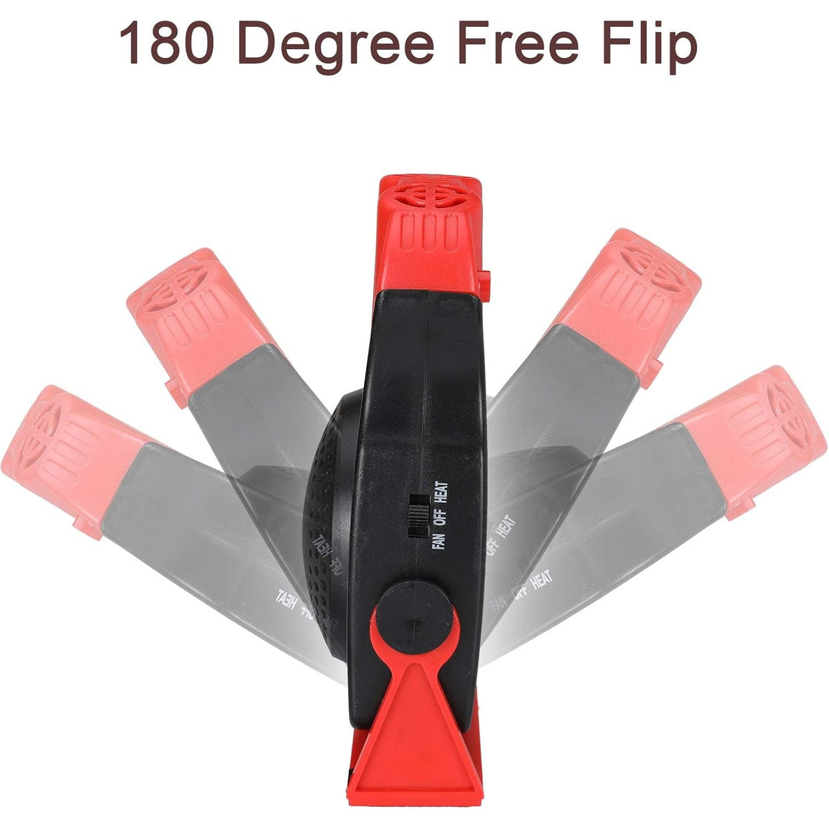 BRAND NEW ~ Red Portable Car Heater Vehicle Defroster 3 Outlets Swivel Bracket
