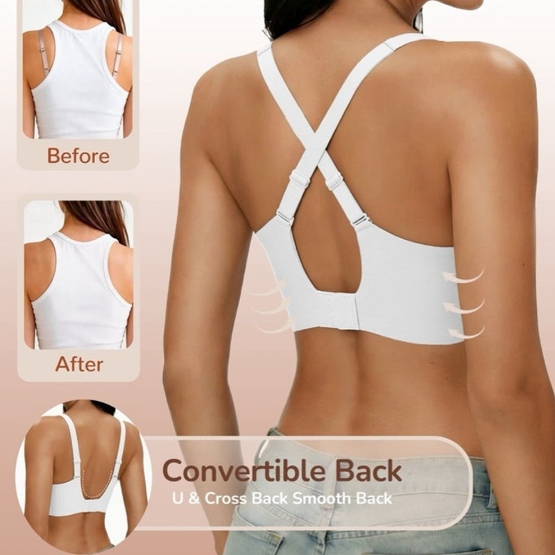 NWT ~ White Wireless Seamless Support Jelly Bra & Water Drop Cup ~ Plus Size 3X