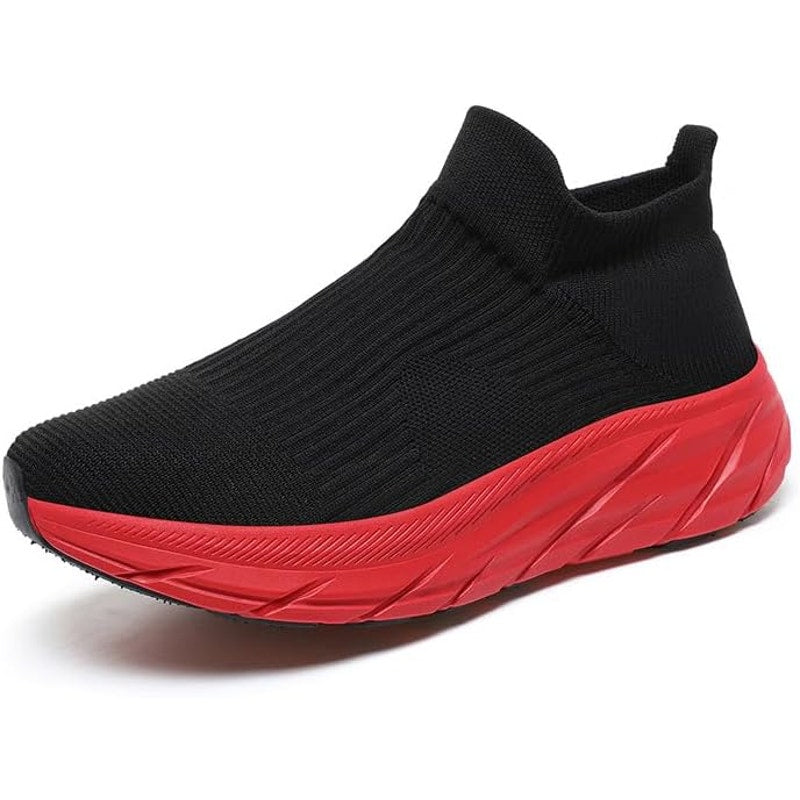 BRAND NEW ~ Unisex Black Mesh Slip On Sneakers Red Soles ~ Size 42 (11)