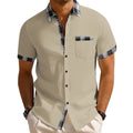 BRAND NEW ~ Men's Tan Casual Short Sleeve Summer Button Up Shirt ~ 3X