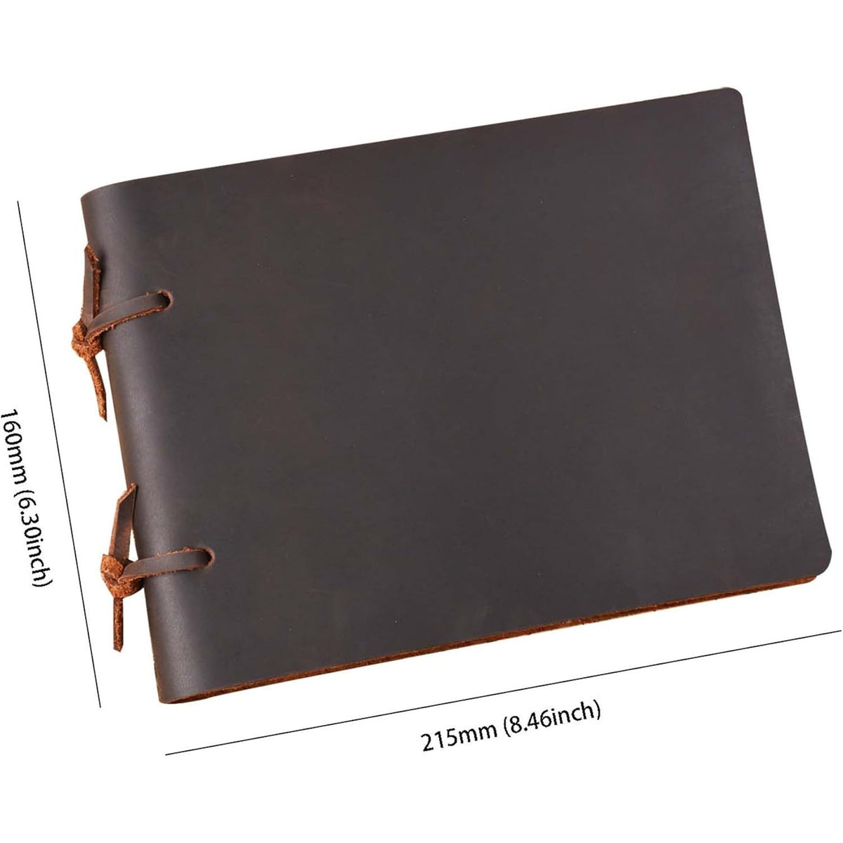 BRAND NEW ~ NWT ~ Handmade Rustic Dark Coffee Brown Genuine Leather Notebook & Craft Paper