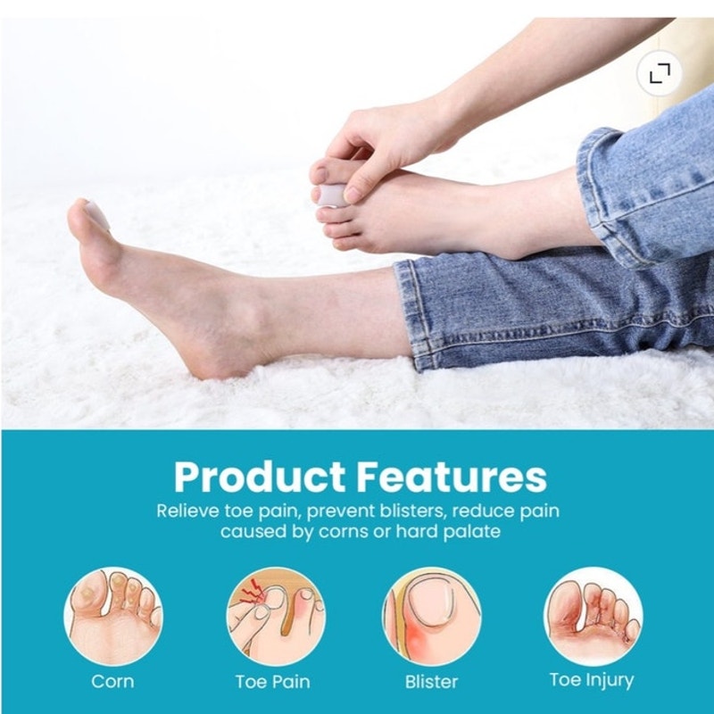 BRAND NEW ~ 12pack White Silicone Toe Sleeves Protectors Tube Pads ~ 3 Sizes