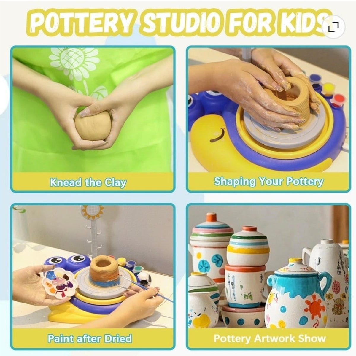 BRAND NEW ~ Pottery Wheel Kit & Clay Sculpting Tools for Kids & Beginners