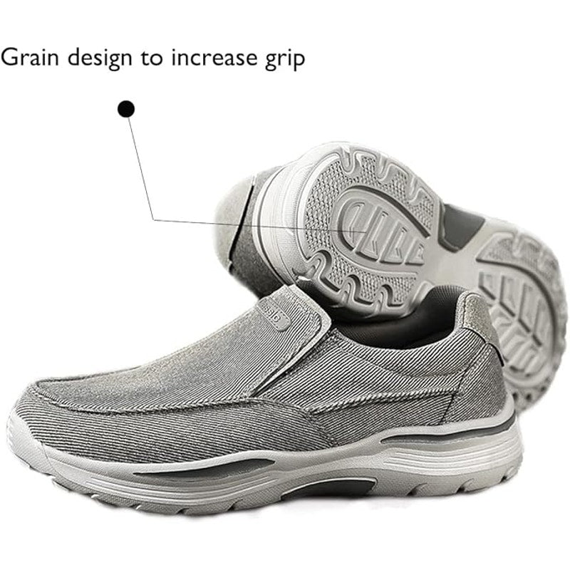 NWT ~ Men's Casual Gray Canvas Lightweight Loafers Walking Shoes ~ Size 11