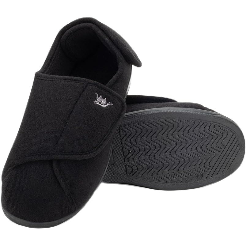 BRAND NEW ~ Women's Black Diabetic Non Slip Slippers Lymphedema House Shoes ~ 12
