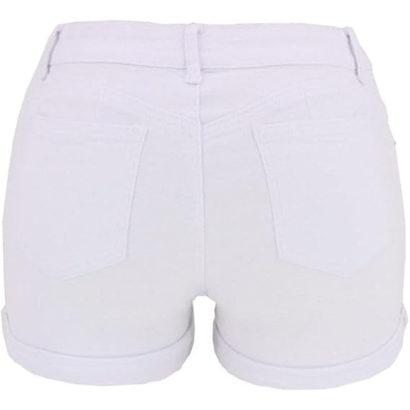 NWT ~ White Denim Distressed Jean Shorts ~ Women's Size LARGE