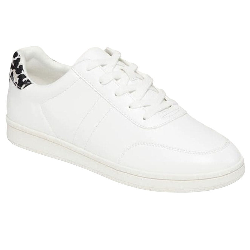 NWT ~ OLD NAVY White Memory Foam Sneakers Cheetah Leopard Back ~ Women's 9