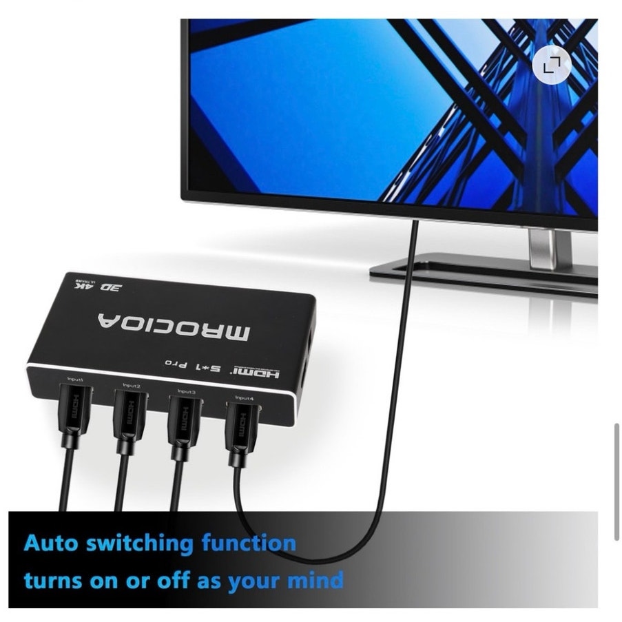 BRAND NEW ~ 4K 60Hz HDMI 2.0 Switch Box with ARC Splitter with IR Remote