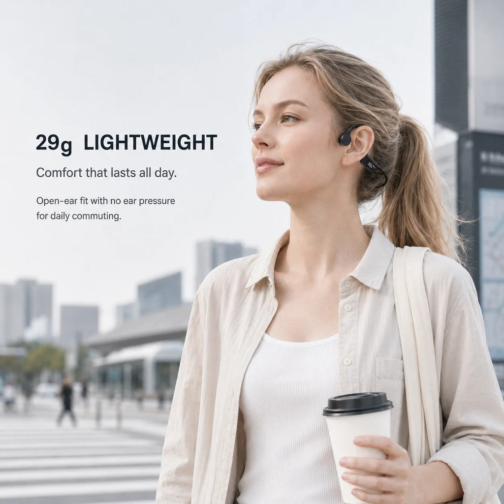 BRAND NEW Bone Conduction Bluetooth 6.0 Headphones Open Ear LED Display Earbuds