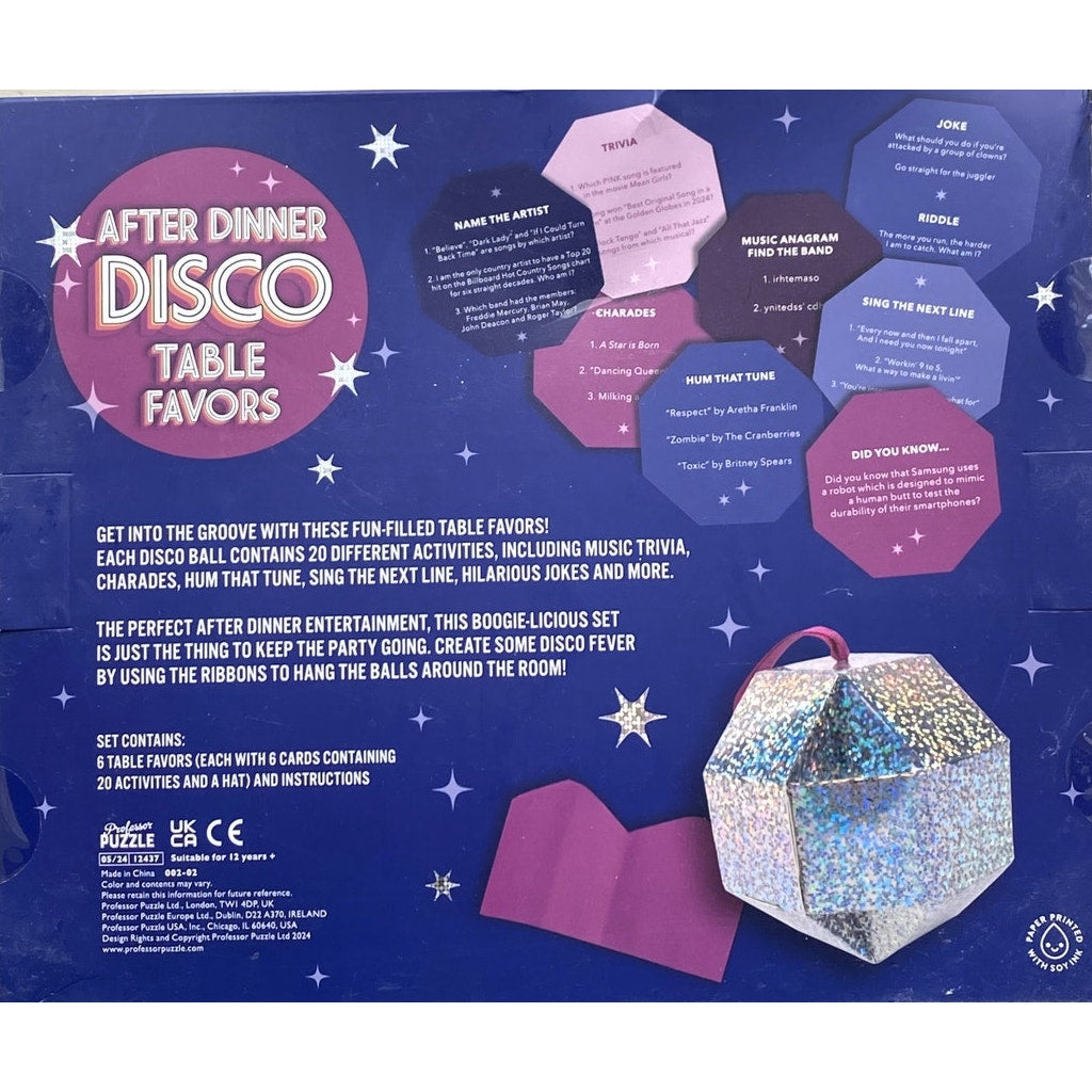 BRAND NEW ~ After Dinner Disco Table Favors Groovy Party Games