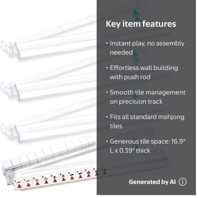 BRAND NEW ~ Set/4 All-in-One Clear Acrylic Mahjong Rack and Pusher Combo