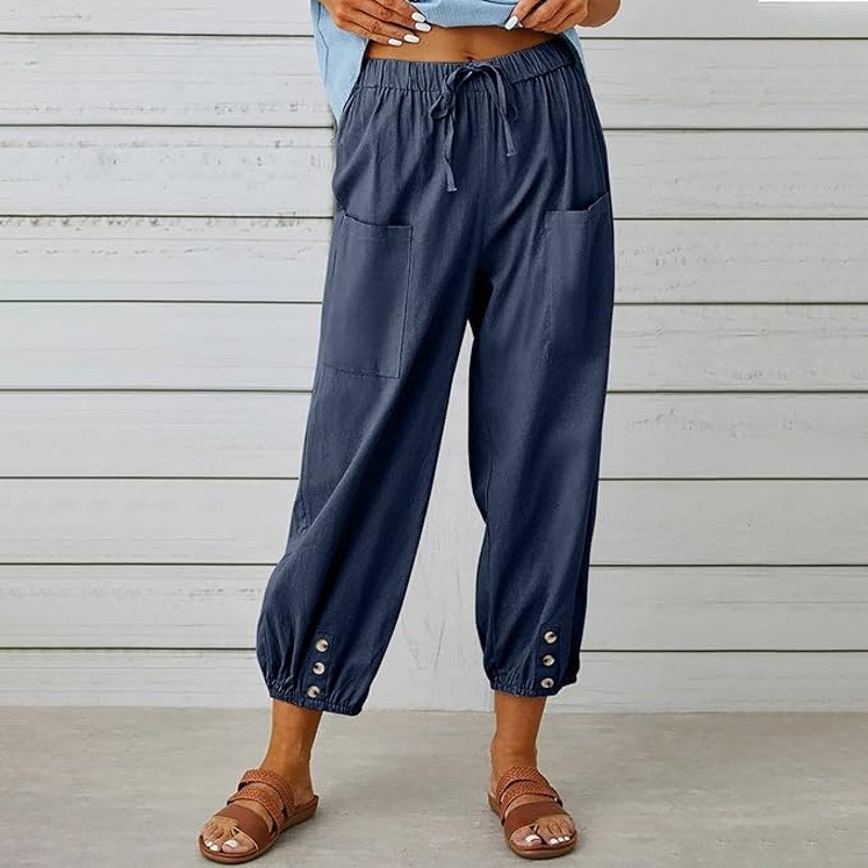 NWT ~ Set/3 Pairs Lightweight Summer Black Blue Army Green Pants ~ Women's SMALL