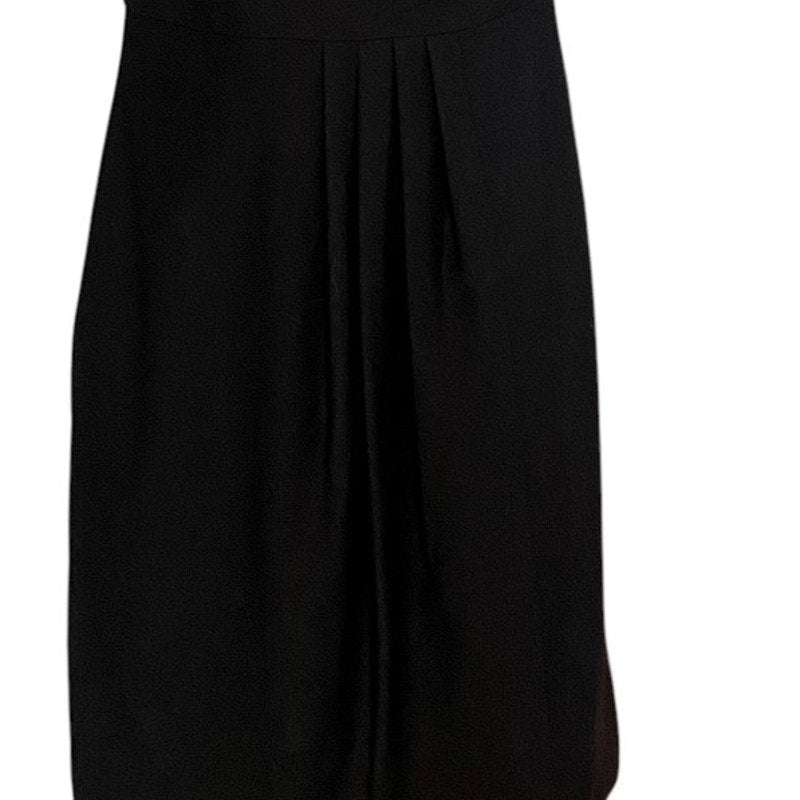 NWT ~ J.CREW Black Low Cut Pleated Sleeveless Lined Wool Dress ~ Women's Size 0