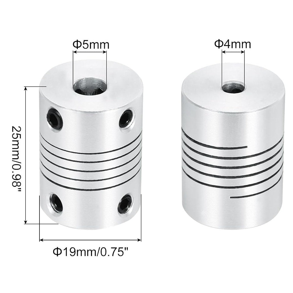 BRAND NEW ~ 4Pcs 4mm to 5mm Aluminum Alloy Shaft Coupling Motor Joint Connector