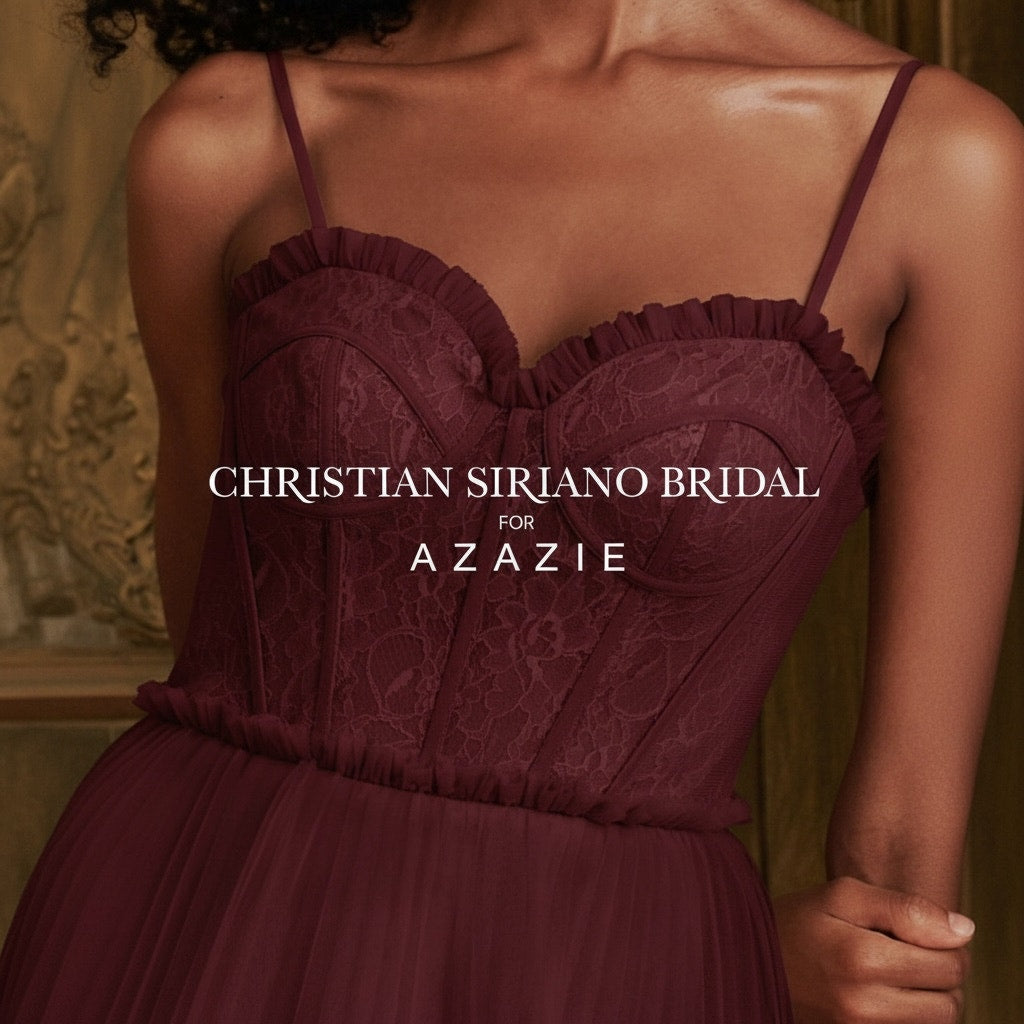 NWT ~ CHRISTIAN SIRIANO BRIDAL ~ AZAZIE 1015 Gorgeous Burgundy Bridesmaid Gown