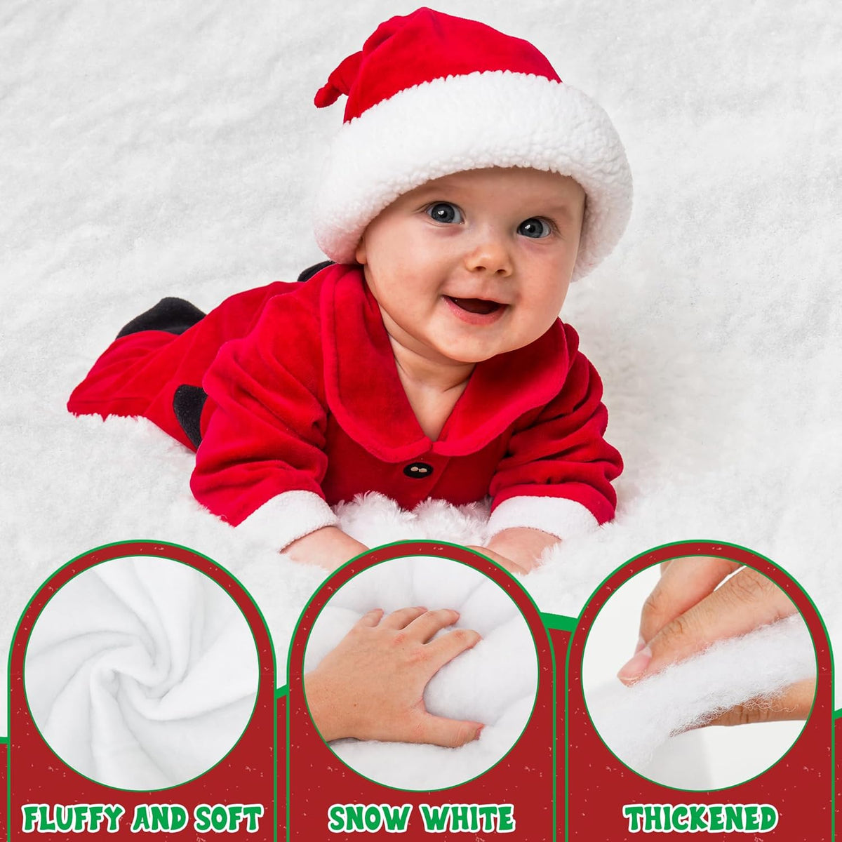 BRAND NEW ~ Thick Fluffy Christmas Fake Snow Blanket Village Decorations Display