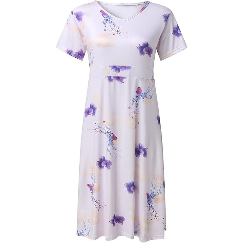NWT ~ Women's Summer Floral Short Sleeve Flowy Casual Dress ~ Size XL (Medium?)