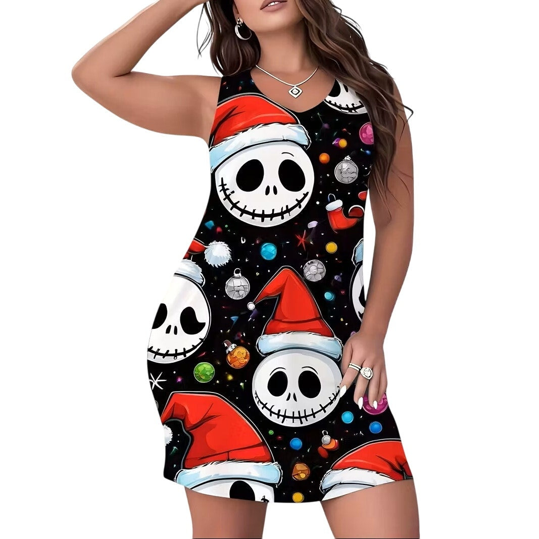 NWT ~ Christmas Jack Skellington Short Sleeveless Nightgown ~ Women's Plus 2XL