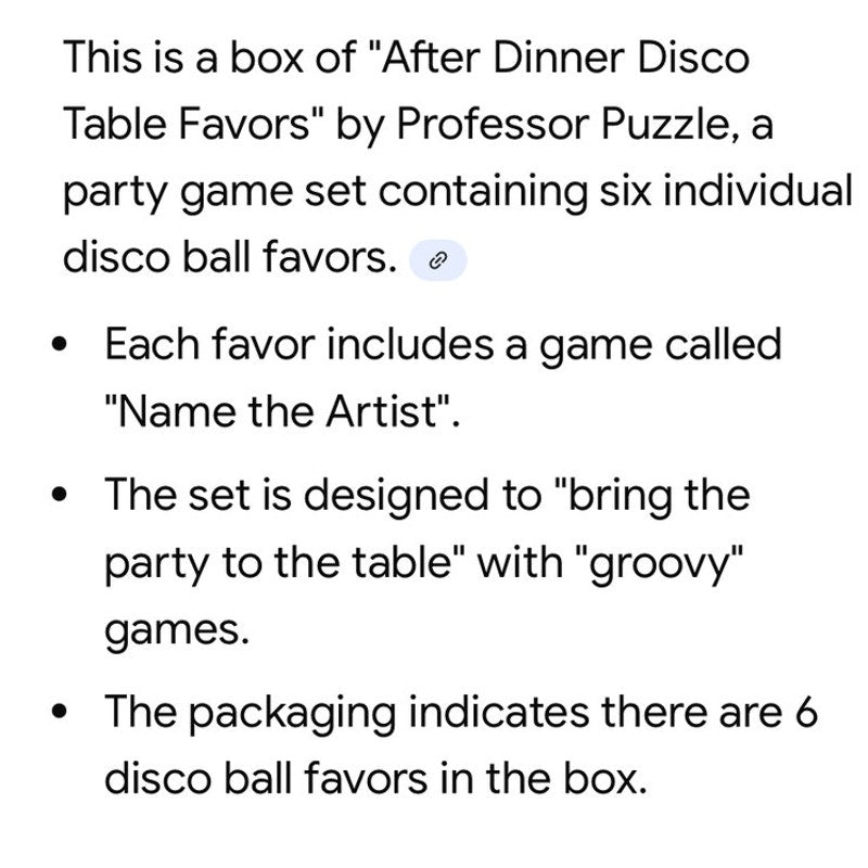 BRAND NEW ~ After Dinner Disco Table Favors Groovy Party Games