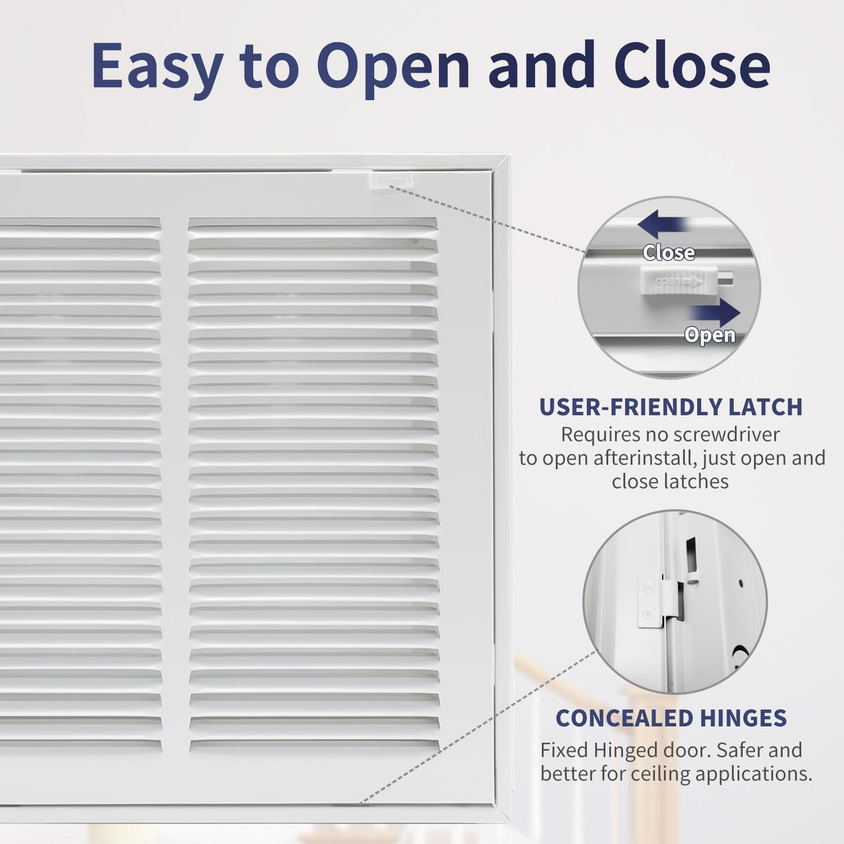 NWT ~ White 12" x 12" (Opening) Steel Return Air Filter HVAC Vent Cover Grille