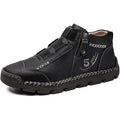NWT ~ Men's Black Faux Leather Ankle Slip On Hiking Casual Boots ~ Size 10 (47)