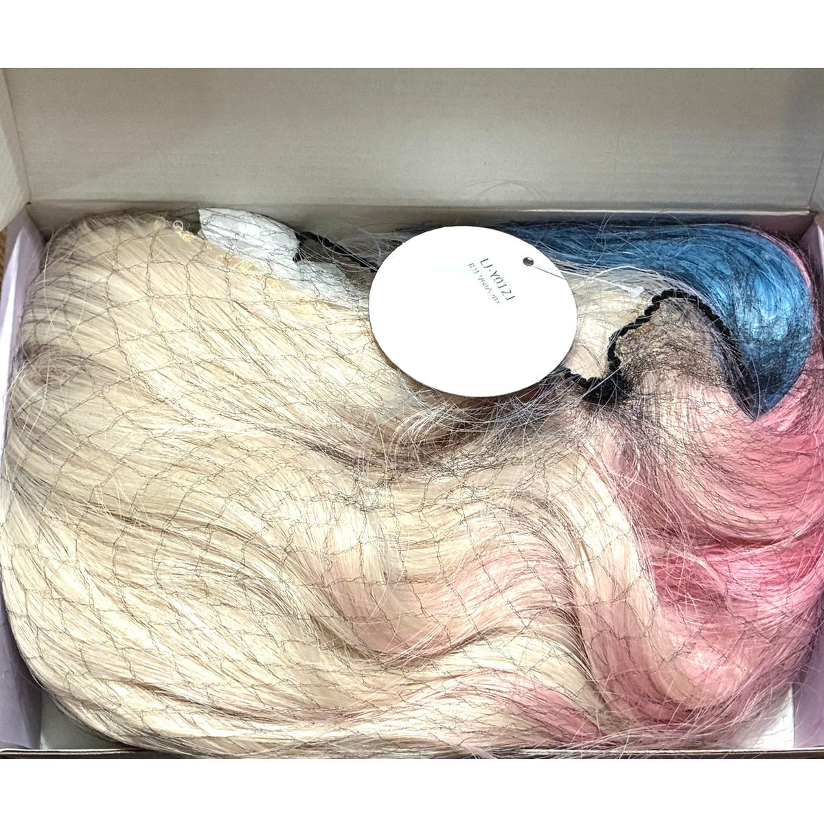 BRAND NEW ~ 14 Inch Blonde Ombre Pink Blue Short Wavy Wig ~ Cosplay Halloween