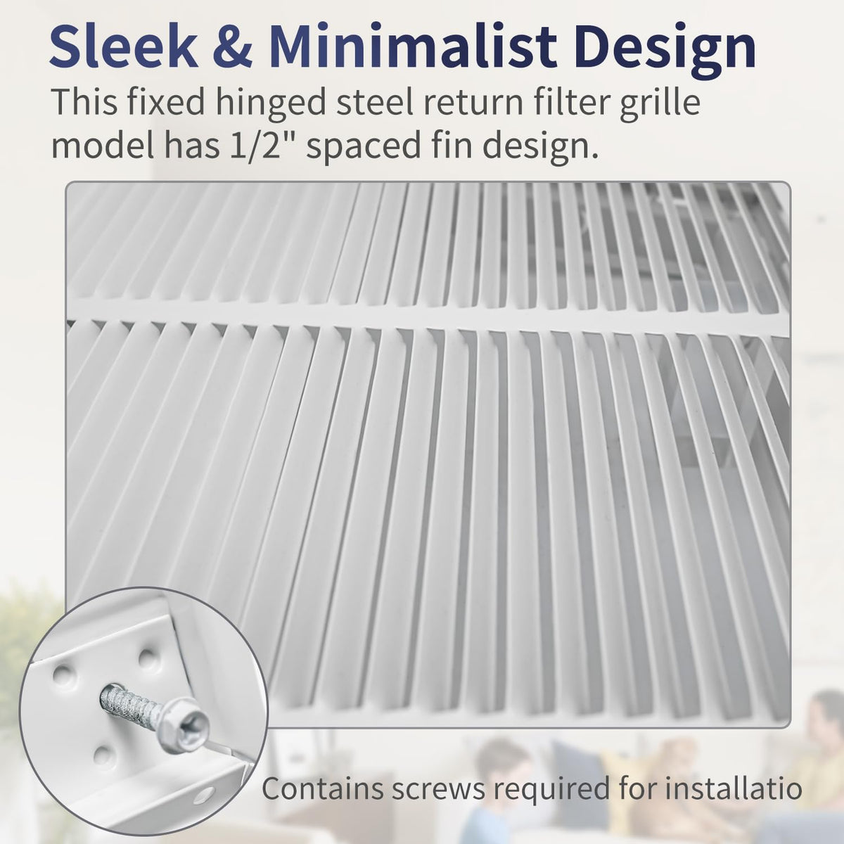 NWT ~ White 12" x 12" (Opening) Steel Return Air Filter HVAC Vent Cover Grille